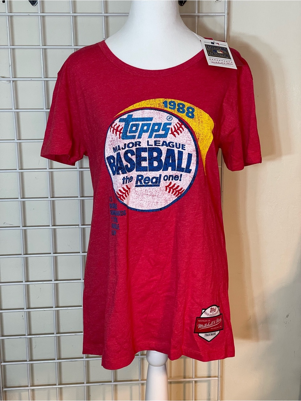 New Mitchell & Ness Womens XL Topps Baseball Trading Cards 1988 Collab T-Shirt